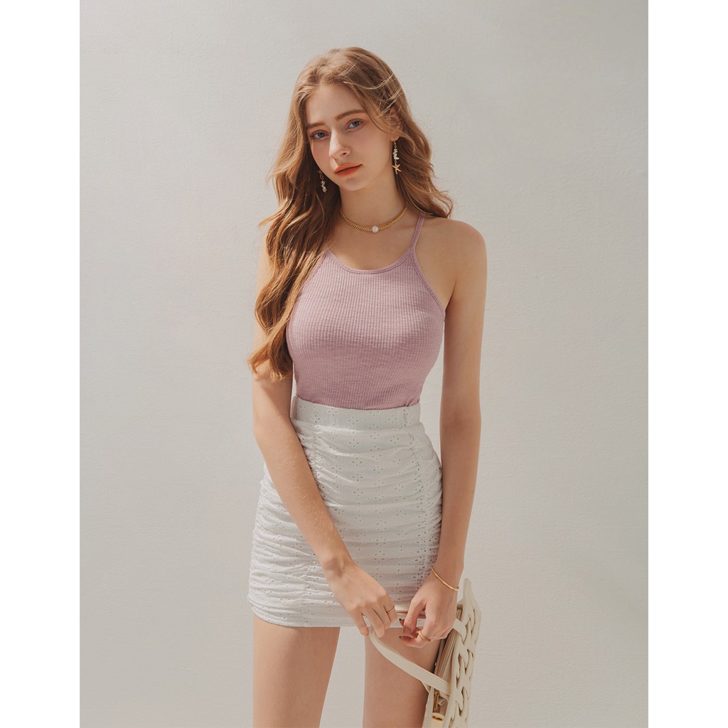 Áo ba lỗ thun gân kèm mút nữ Air Space 2120121037