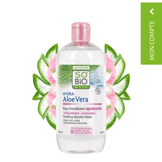 Nước tẩy trang nha đam organic So Bio Etic 500ml nội địa Pháp