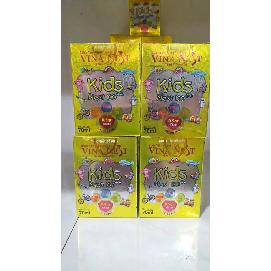 Nước yến nguyên sợi Kids Nest 100 hũ 70ml - bổ sung DHA, OMEGA 6, VITAMIND3 CHO BÉ