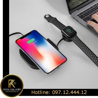 Đế sạc nhanh không dây iphone, apple watch, airpods - hoco 2 in 1