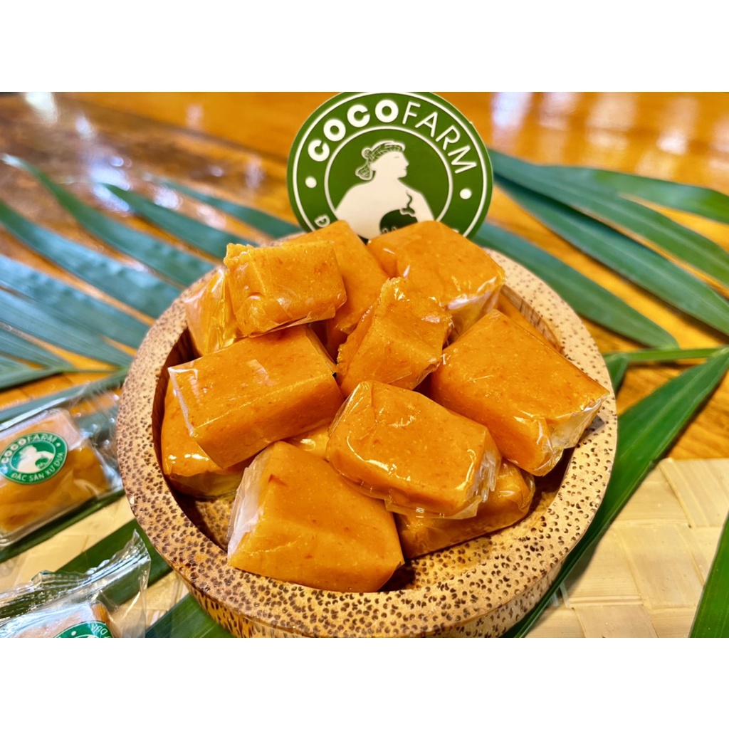 Kẹo Dừa Sáp Cocofarm Vị Gấc ít đường 500g