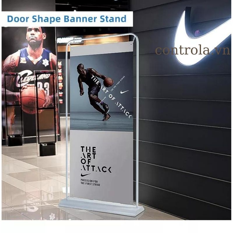 Standee kiểu cửa 60x160cm đế sắt standee khung cửa