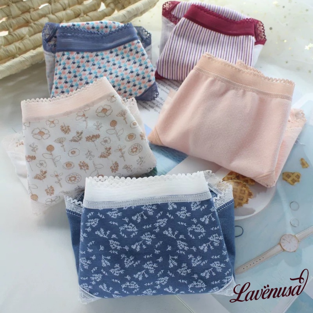 Quần lót nữ Cotton thổ cẩm kháng khuẩn cao cấp siêu thấm hút LAVENUSA QL25
