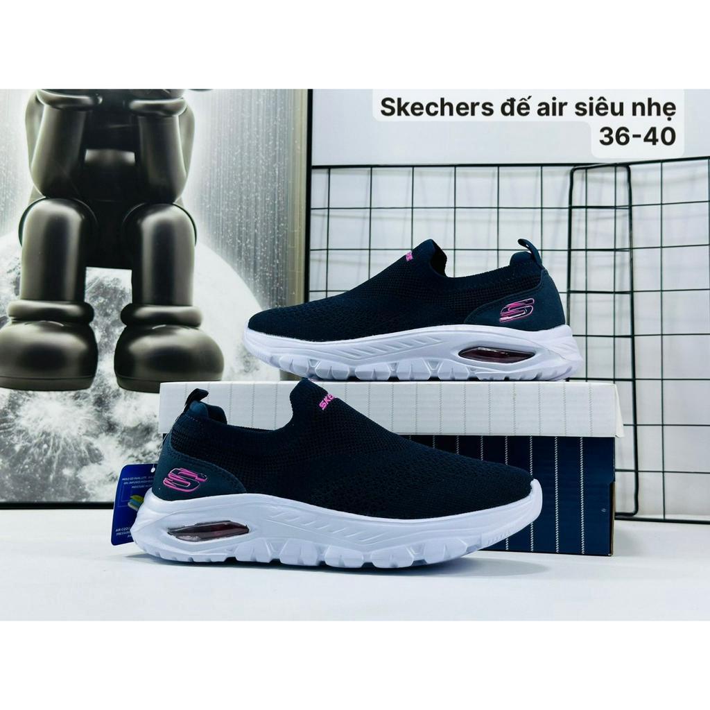 Giày skechers nữ đế hơi siêu nhẹ êm chân, vải co dãn thoáng khí