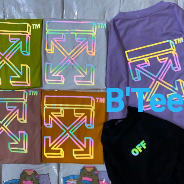 Áo Phản QuangHình Thật B'Teen% tay lỡ Unisex OFF 12 màu