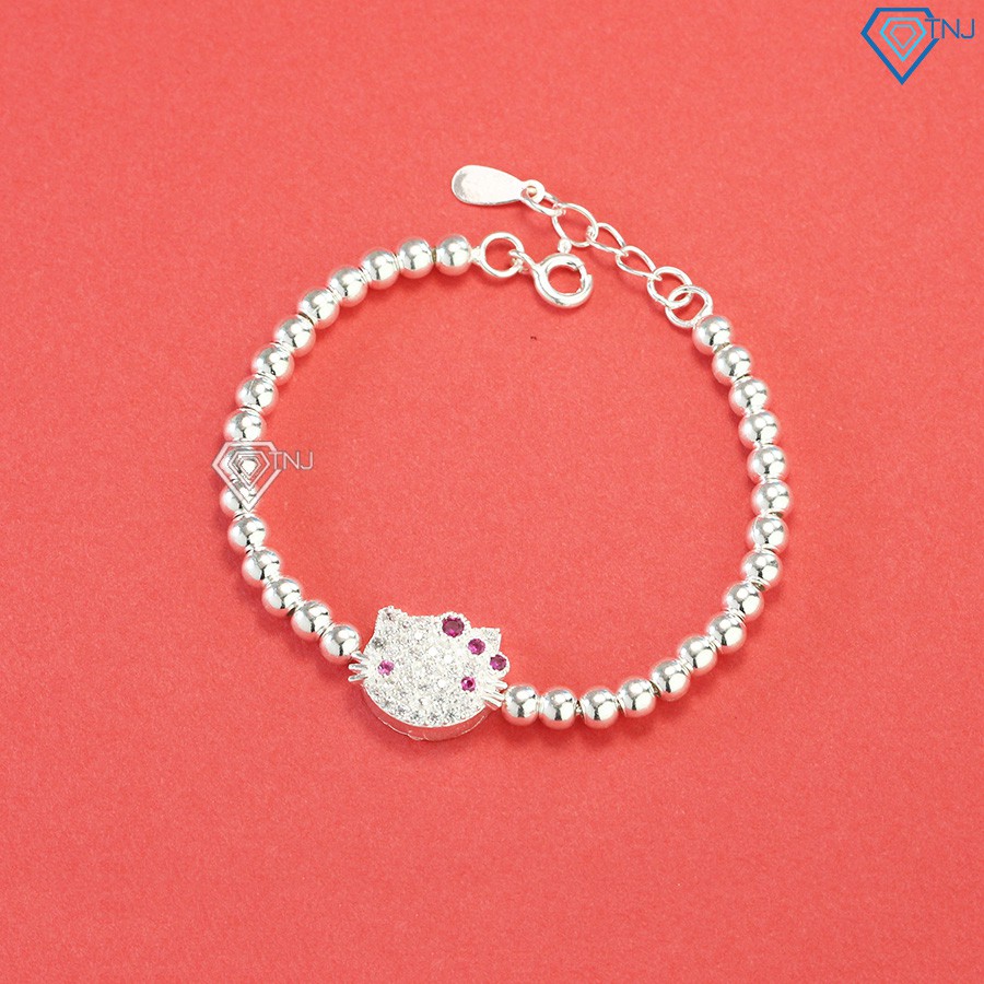 Quà trung thu cho bé gái - Lắc tay bạc cho bé gái Hello Kitty LTT0032 - Trang Sức Bạc