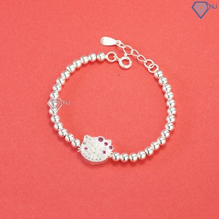 Quà trung thu cho bé gái - Lắc tay bạc cho bé gái Hello Kitty LTT0032 - Trang Sức Bạc