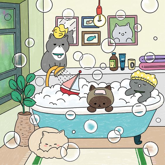 Bộ 20 tranh tô màu Happy cat giấy dầy đẹp