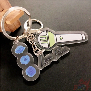 ❤ IU：Album《Love Poem》Keychains ❤ 1Pc KPop Superstar IU Lee Ji Eun Keychain Acrylic Single Side Printed KeyRing Pendant Gifts Fans Collection（IU Series 01 Keychain）