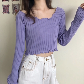 Áo len Jennie - Áo len trơn basic montogi dài tay
