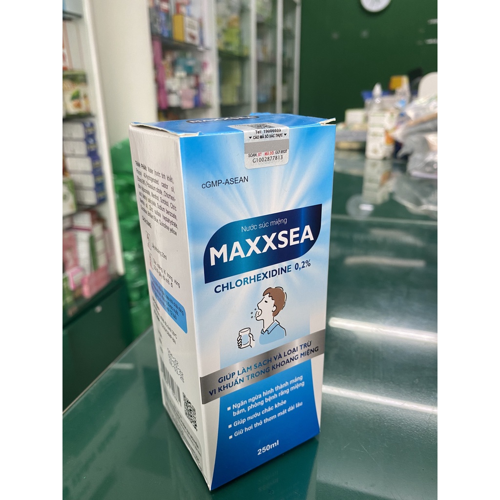 Nước súc miệng Maxxsea - Giúp  làm sạch và loại trừ vi khuẩn trong khoang miệng ngắn ngưà viêm niếu lợi chai 250ml