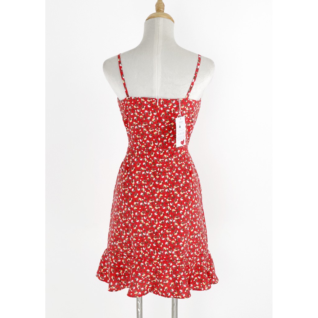 [Mã SKAMSALE06 giảm 10% tối đa 100K đơn 150K] Đầm 2 dây hoa nhí xinh xắn, dễ thương Rolisa RD063 Màu đen | BigBuy360 - bigbuy360.vn