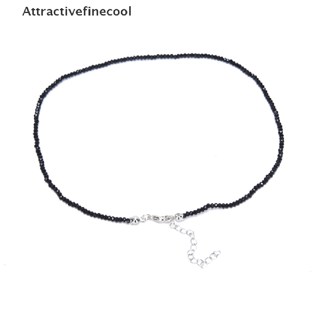 Vòng cổ choker phối đá pha lê đen cho nữ