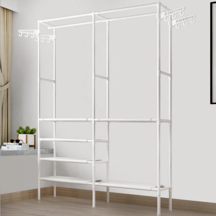 Kệ treo quần áo để giày dép lắp ráp cực chắc chắn 86x44x175cm