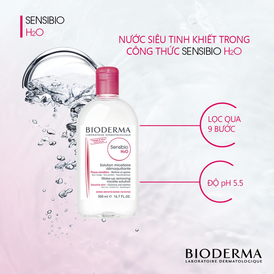 Nước tẩy trang và làm sạch dành cho da nhạy cảm Bioderma Sensibio H20 (Nhập khẩu)