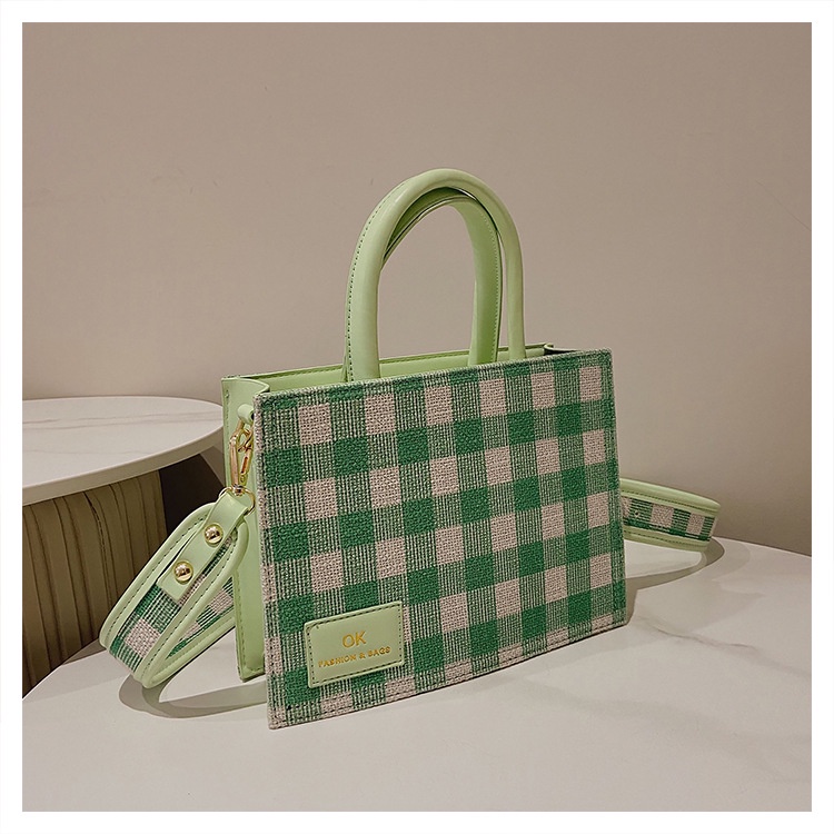 IELGY Túi Đeo Vai Họa Tiết Sọc Caro Phong Cách Cổ Điển Thời Trang Cho Nữ