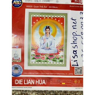 Tranh thêu phật quan âm 88929 chưa thêu 3d 88929