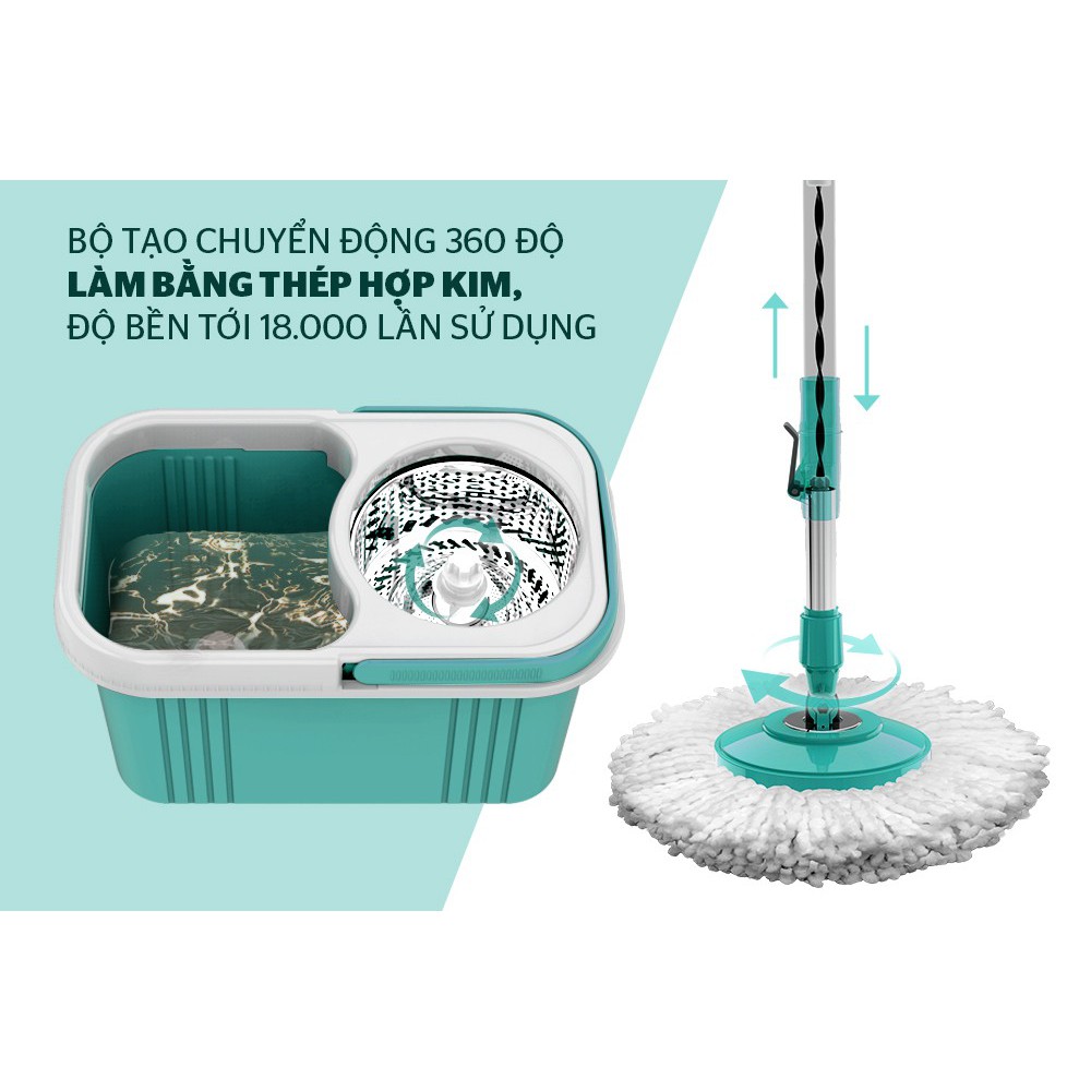 Bô lau nhà xoay 360 độ HAPPY TIME KH-CL330S