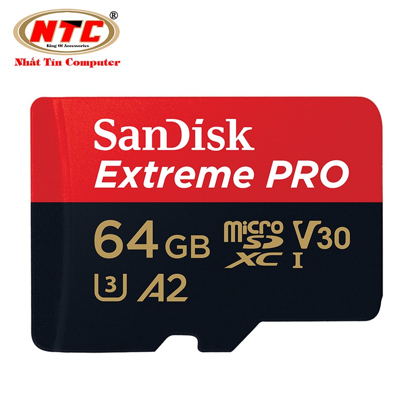  Thẻ Nhớ MicroSDXC SanDisk Extreme Pro V30 U3 4K A2 64GB R170MB/s W90MB/s (Đen đỏ)