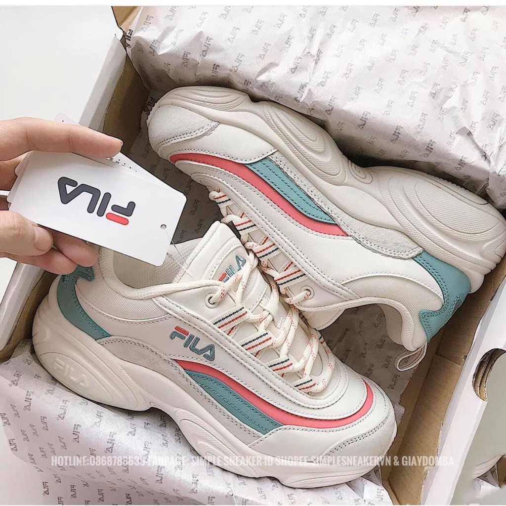 Giày Fila Chính Hãng FREESHIP FILA Ray Run Pink Hàn Quốc - Giày Sneaker Thể Thao Nữ Fila Authentic - Simple Sneaker