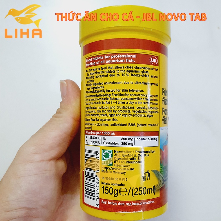 Cám Viên Dán JBL NovoTab - Thức Ăn Đức Dành Cho Cá Cảnh, Cá Thuỷ Sinh