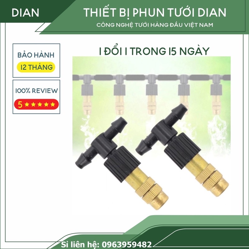 Bộ Kit Phun Sương Tưới Cây Tự Động 20 Béc Đồng Cao Cấp Tưới Lan, Cây Cảnh