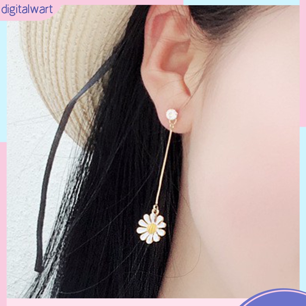 Đôi Bông Tai Dáng Dài Hình Hoa Hướng Dương Xinh Xắn Cho Nữ