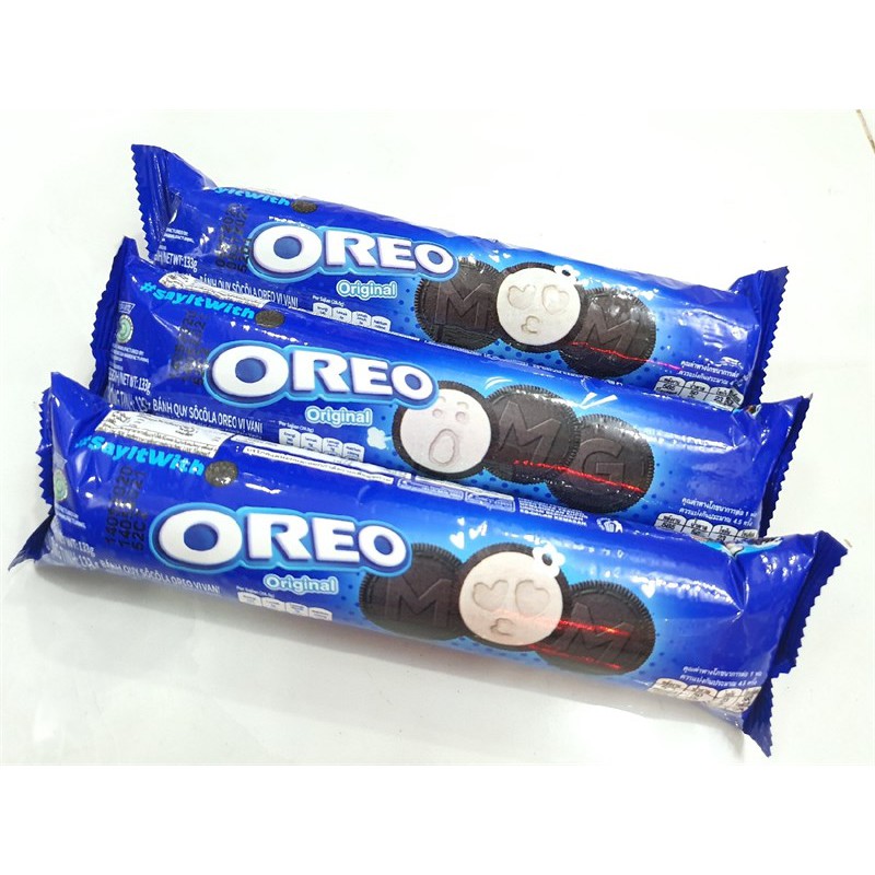 1 gói Bánh quy OREO Vanilla 119.6g ⚡ CAO CẤP ⚡ bánh quy OREO hương vị độc đáo của lớp kem quyện với lớp bánh giòn tan