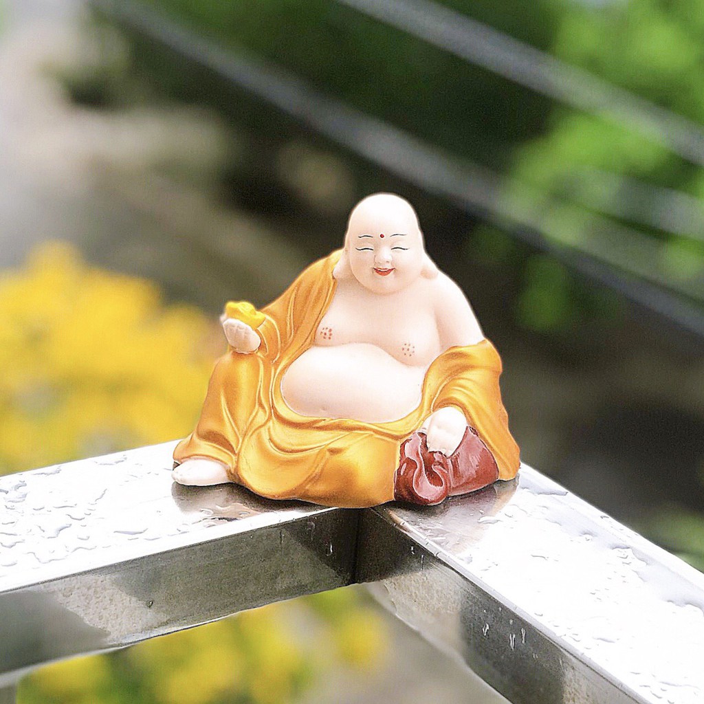 Tượng phật Di Lặc ngồi gốm sứ phong thủy, thích hợp để xe hơi | BigBuy360 - bigbuy360.vn