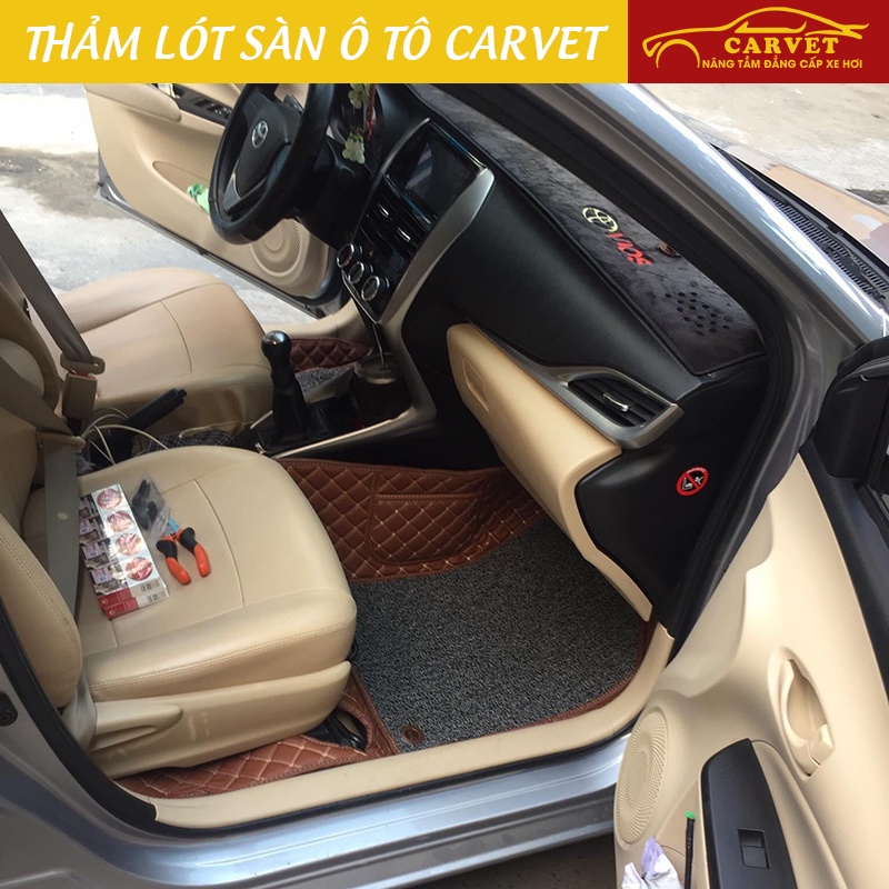 Thảm lót sàn ô tô 6d Toyota Wigo, thảm trải sàn da PU ô vuông, kháng khuẩn, chống mốc