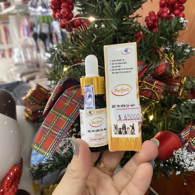 Dung dịch trị viêm tai, mắt Perfect cho chó mèo lọ 10ml - Nhỏ mắt, tai cho thú cưng