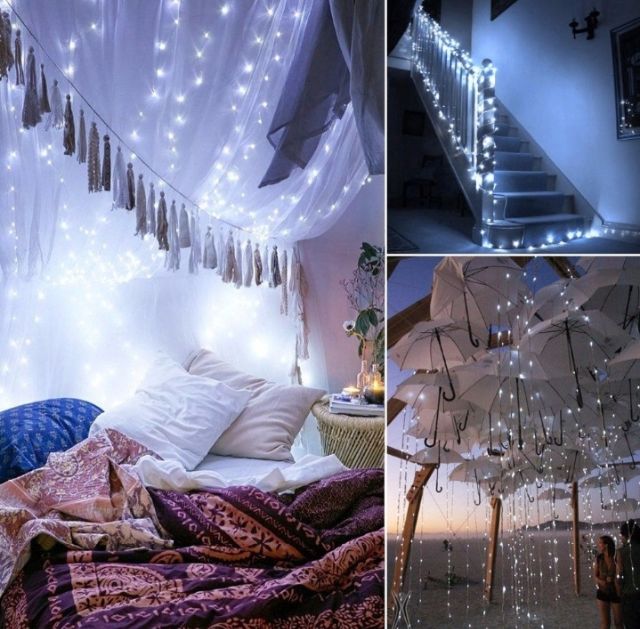 • HCM •Dây Đèn LED Đom Đóm Fairy Light 12/22/32/42M Năng Lượng Mặt Trời