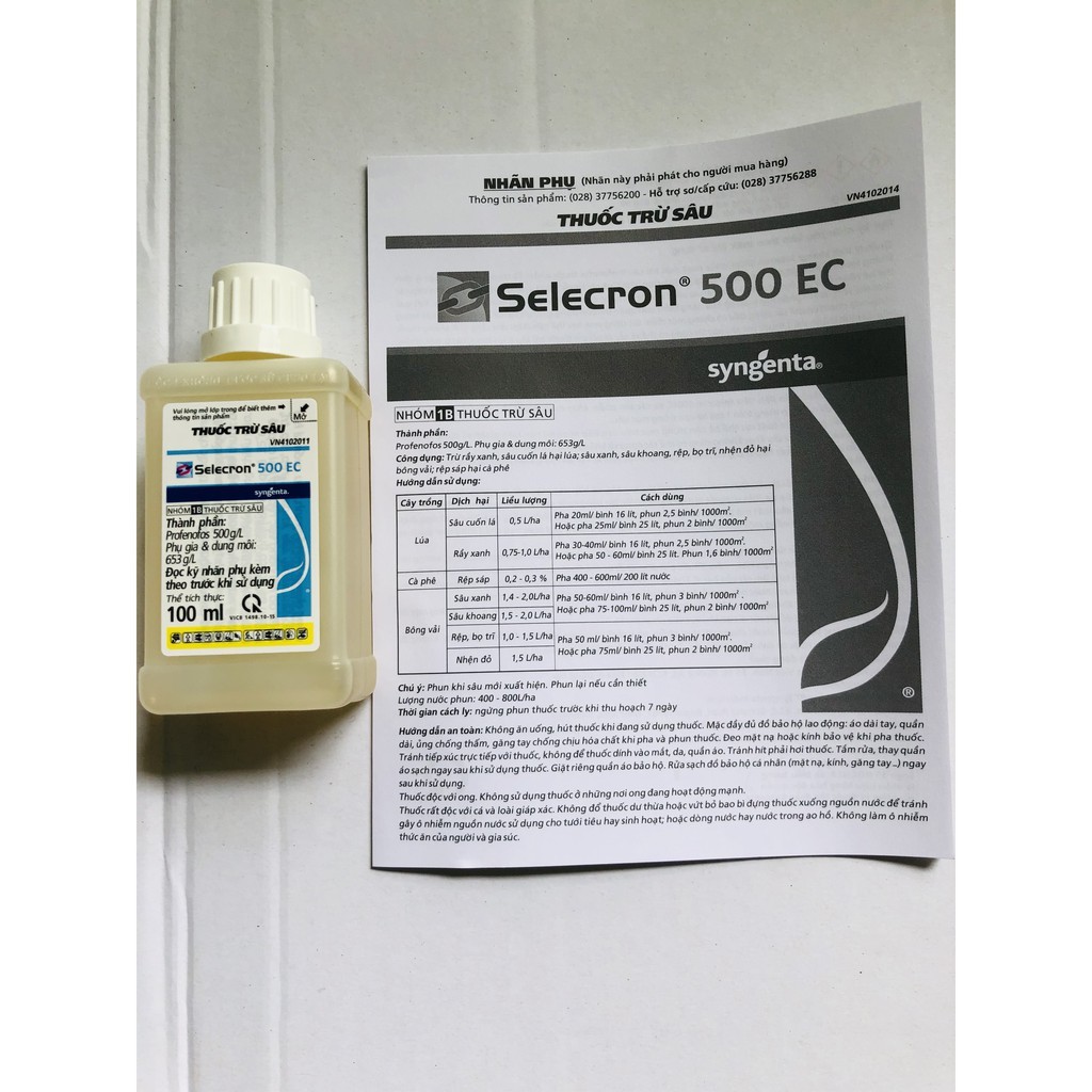 Selecron 500EC 100ml - Trừ Sâu, Rầy, Nhện, Bọ Trĩ Trên Cây Trồng