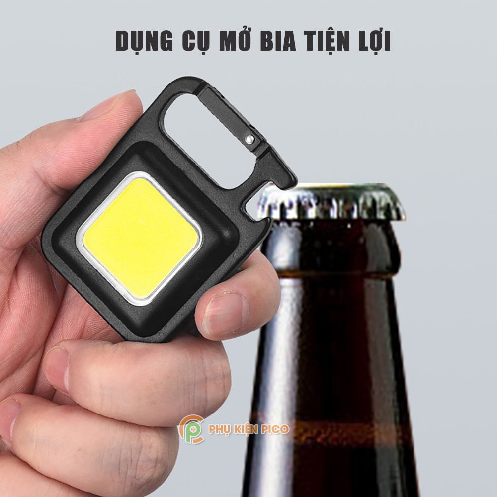 Đèn LED COB Mini siêu sáng 800 Lumens Pin sạc USB - Móc Khóa đèn pin mini led đa năng - Pin 300MAH