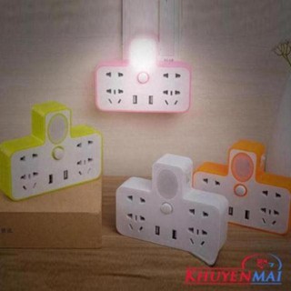 [Siêu Hót..! ] Ổ cắm điện đa năng 4 cổng kiêm đèn ngủ và 2 cổng usb- mẫu 2018