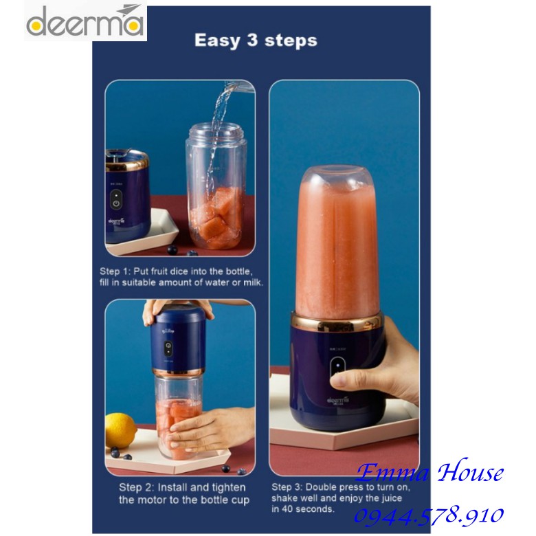 Cốc thay thế cho Máy xay sinh tố cầm tay Deerma DEM-NU06 , Chính Hãng