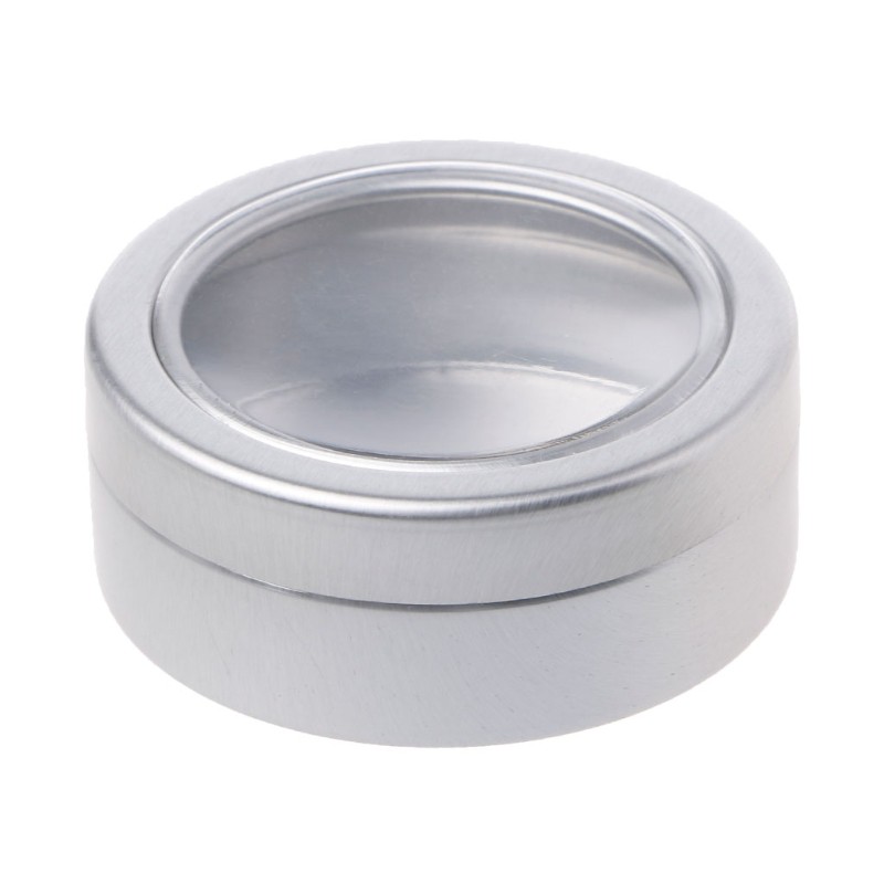 25/60ml Round Clear Window Tins Storage Spices Case Aluminum Container Box Can