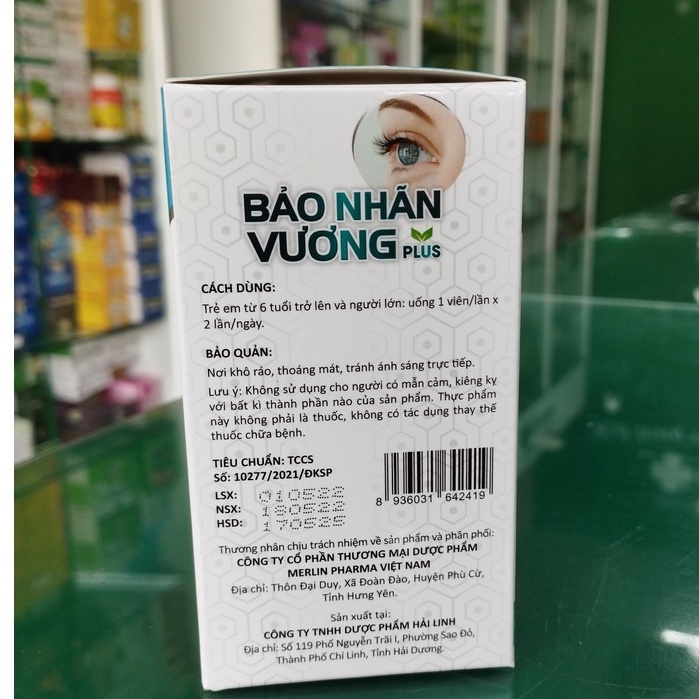 Bảo Nhãn Vương - Hỗ trợ giảm khô mắt, mỏi mắt, thoái hóa điểm vàng, giúp sáng mắt (30 viên)