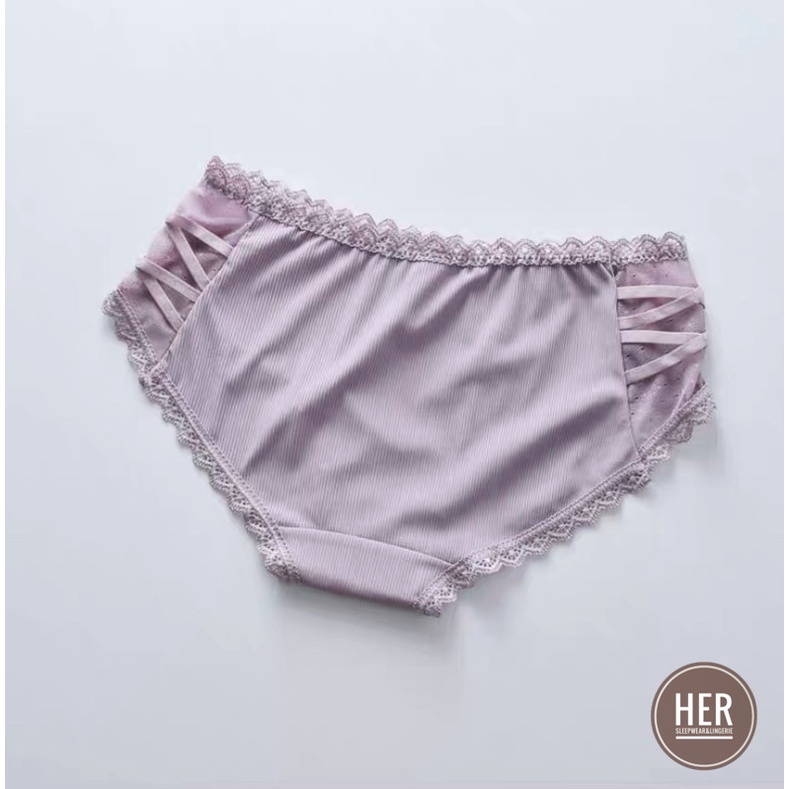 Quần Lót Nữ Thun Lạnh Cao Cấp Đẹp Thoáng Mát Viền Ren QT01 - Her Sleepwear