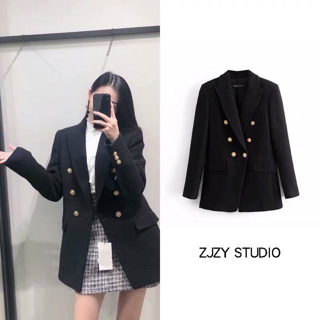 ÁO DẠ TWEED DÁNG BLAZER ZR