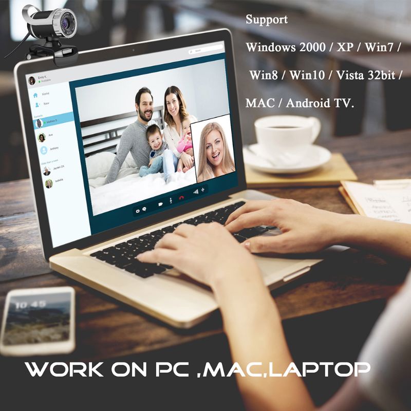 Webcam kỹ thuật số cổng USB xoay 360 độ có kẹp gắn micro cho máy tính PC laptop TV Box | BigBuy360 - bigbuy360.vn