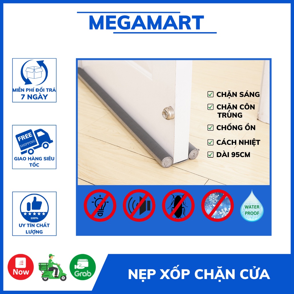 Nẹp xốp chặn cửa chặn cửa chống ồn, chống côn trùng, chống thoát hơi gió điều hòa - MEGAMART
