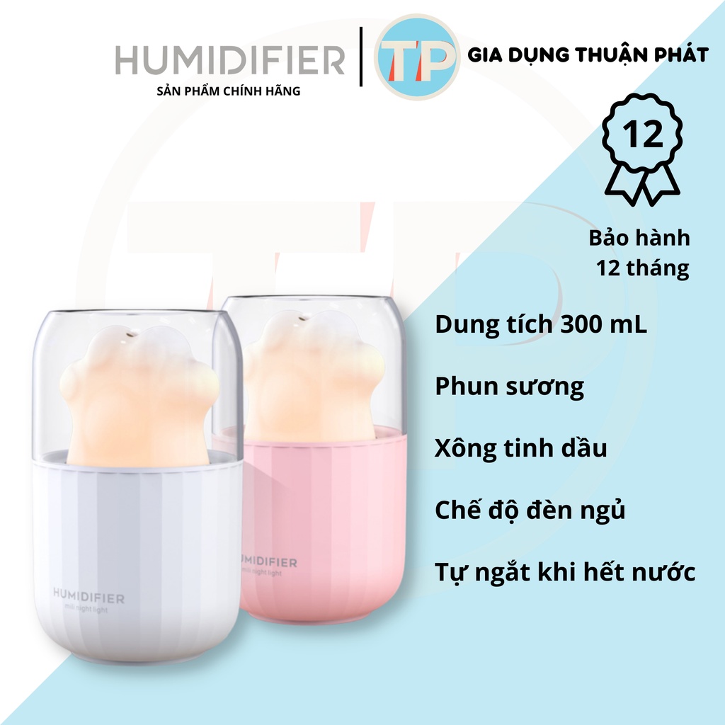 Máy phun sương mini Humidifier M206, dung tích 300ml, nhỏ gọn, đáng yêu, làm mát không khí, cổng cắm USB tiện lợi