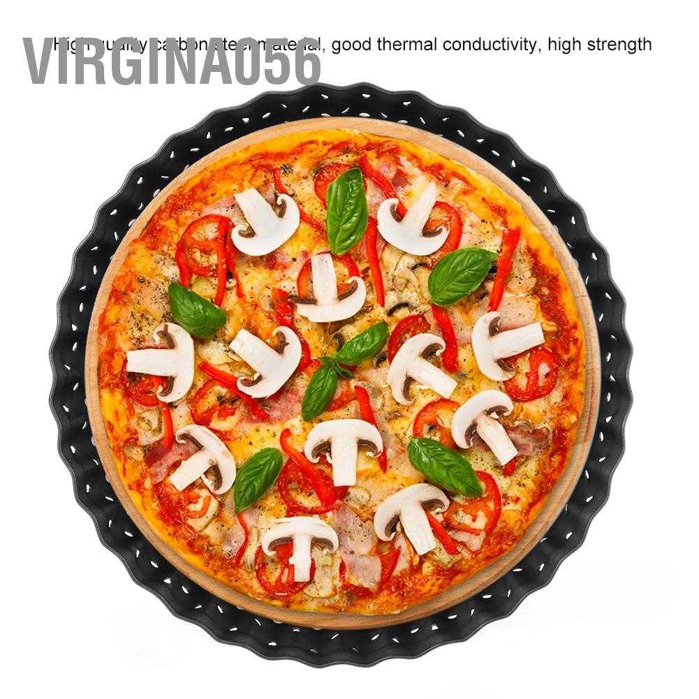Virgina056 Household Thicken Non-Stick Carbon Steel Pizza Mold Baking Pan Tray Kitchen Tools