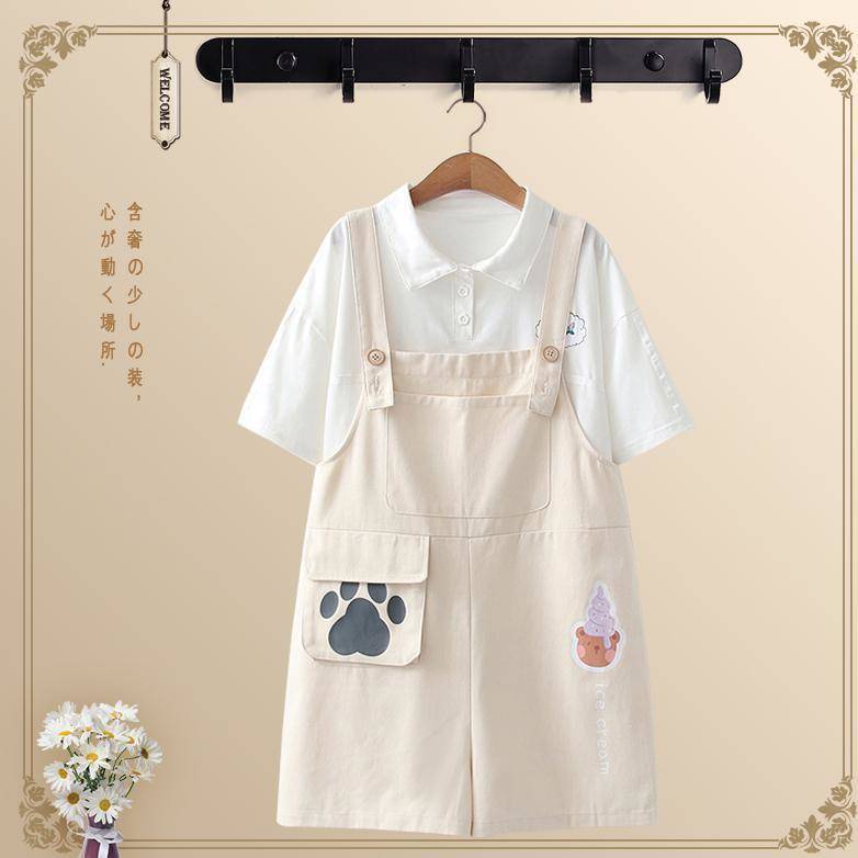 Váy Của Girlsda.Children. Set Áo Thun Ngắn Tay Và Quần Yếm Màu Hồng Phong Cách Phương Tây Thời Trang Mùa Hè Mới 2021 Cho Học Sinh Trung Học