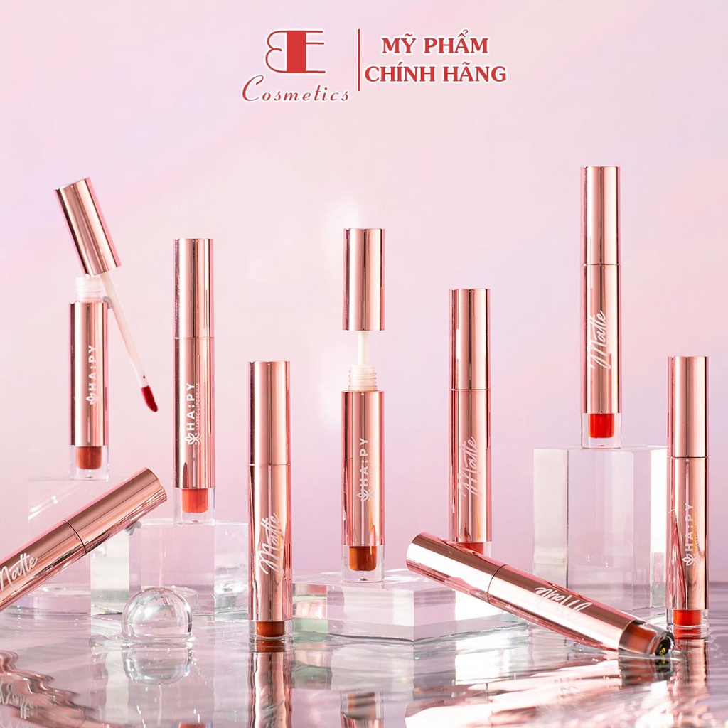 Son kem màu lì siêu mịn lâu trôi giữ màu tới 24h loại 3.5g, son tint thương hiệu Ha:py  (SM0001) Ebi Cosmetics