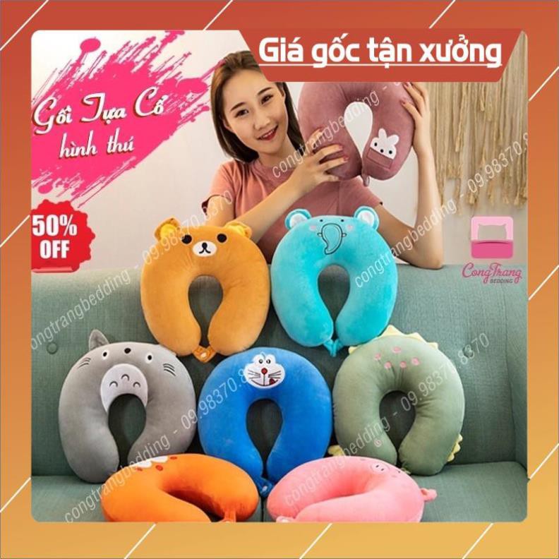 Gối Đỡ Cổ Nhiều Mẫu Đẹp Cực Kỳ Êm Ái - Gối Kê Cổ Văn Phòng Chữ U Có Nút Cài - Chống Mỏi Vai Gáy