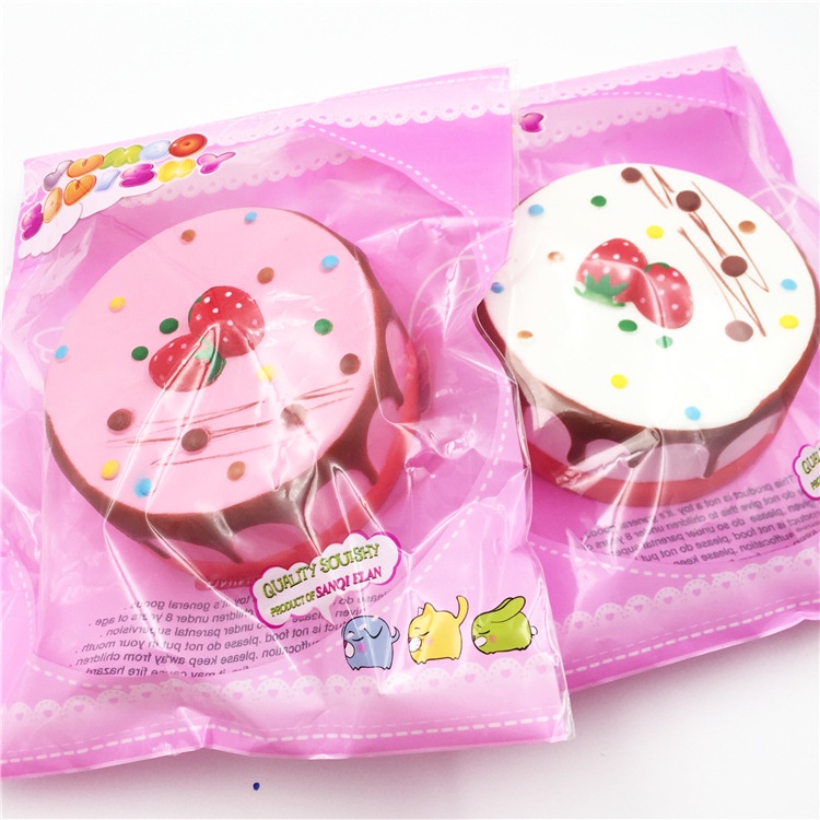 Squishy Lớn JUMBO Hình bánh gato 2 dâu Đồ Chơi Xốp Giảm Stress Hình mềm mịn dễ Thương đàn hồi Cho Bé
