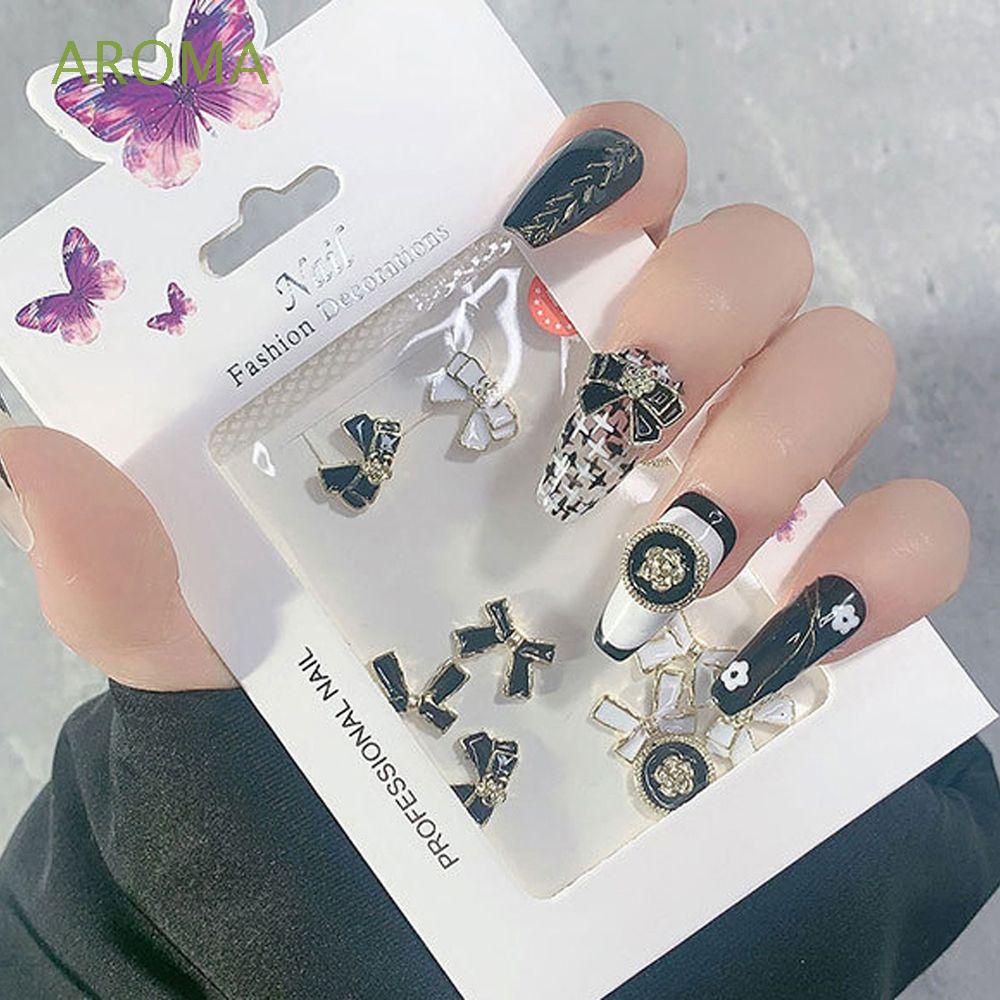 [Hàng mới về] Phụ kiện trang trí móng tay hình trái tim / nơ / gấu / bươm bướm 3D phong cách Pháp cho nữ