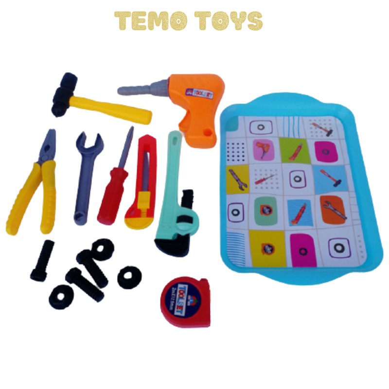 Đồ chơi trẻ em dụng cụ sửa chữa cơ khí đóng vai kỹ sư cho bé trai Temo Toys